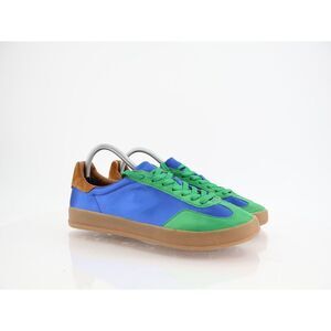 Jeffrey Campbell Keys Sneaker Womens 9 Blue Green Satin Lace Up Shoes Fashion